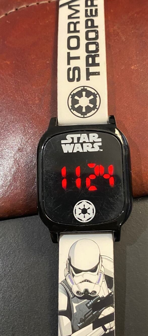 34mm Black Metal Star Wars Lucas Films Storm Trooper Digital Watch